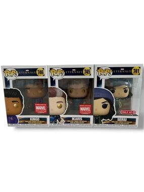 Funko Marvel Eternals Bundle (Set of 3): #741 Sersi, #746 Kingo, and #745 Ikaris